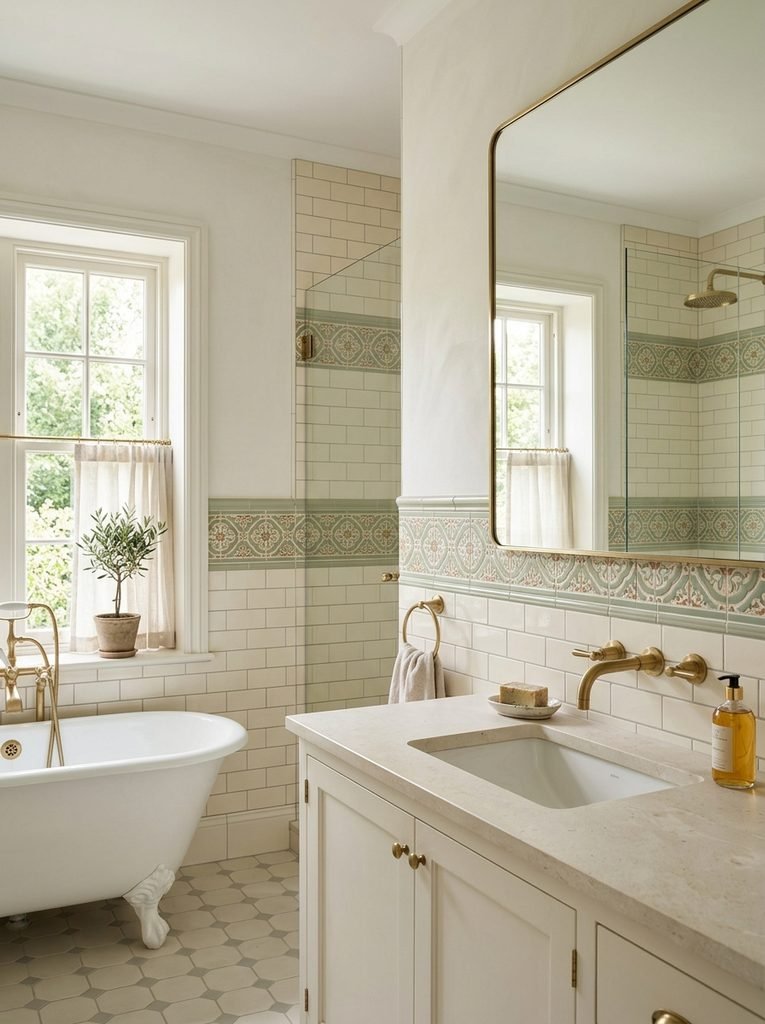 22 Bathroom Wall Decor Ideas for a Stunning Retreat 10 Decorative Tile Border