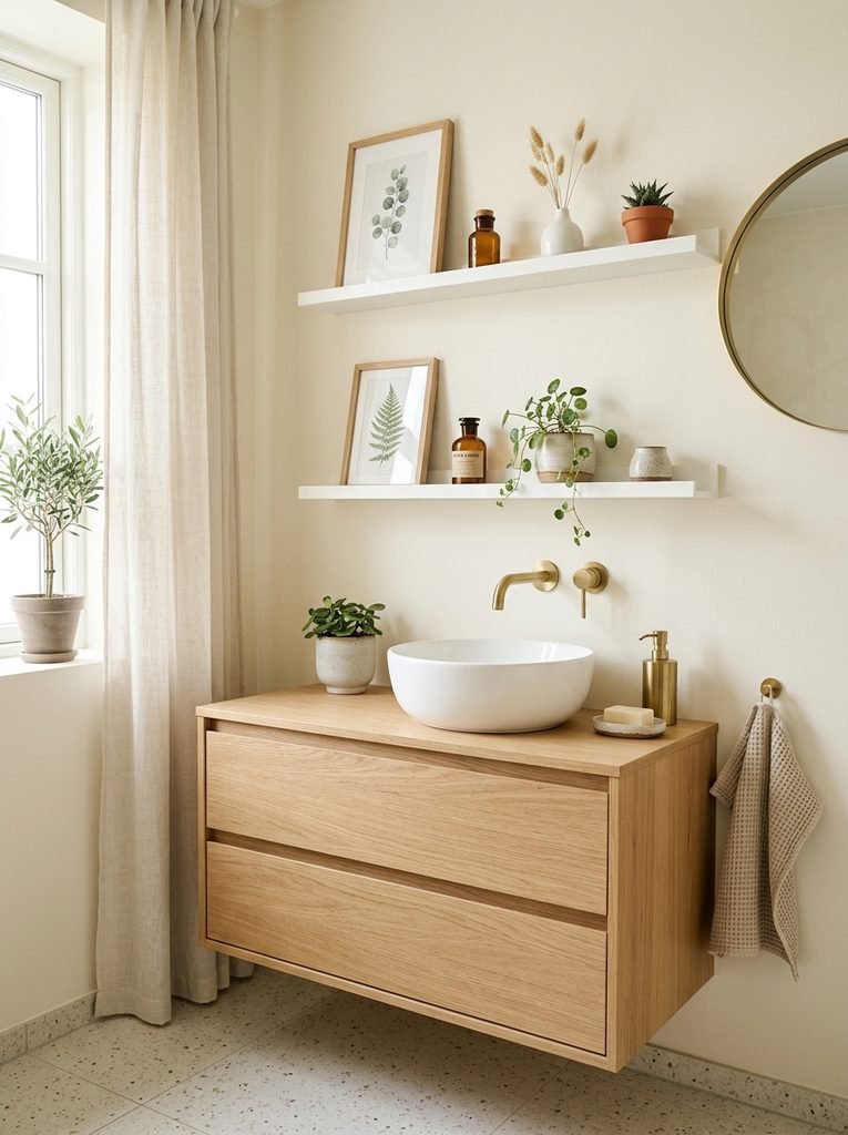 22 Bathroom Wall Decor Ideas for a Stunning Retreat 22 Slim Picture Ledges