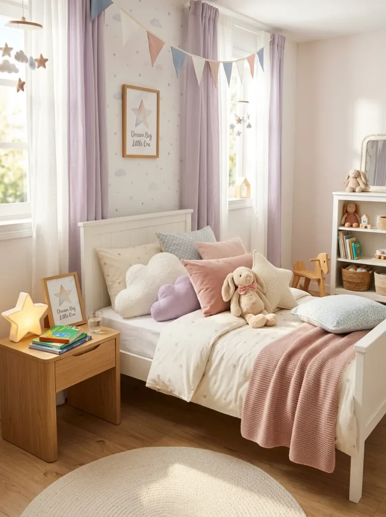 29 Little Girls Bedroom Ideas for Magical Makeovers 26 Soft Cloud Pillows
