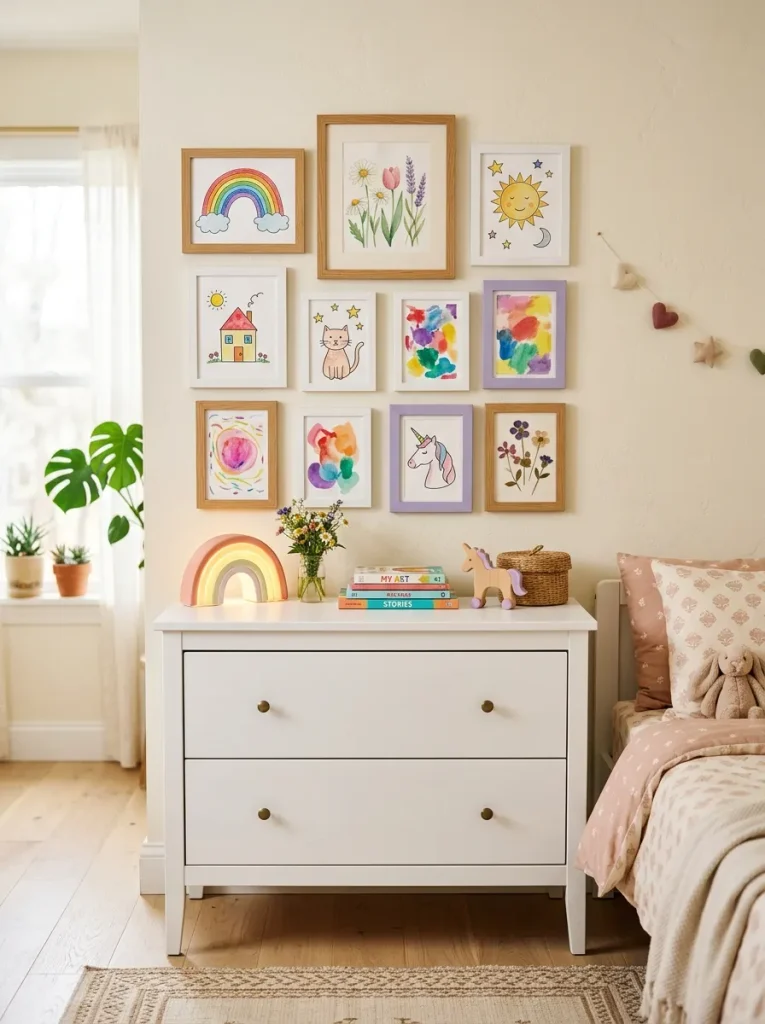 29 Little Girls Bedroom Ideas for Magical Makeovers 17 Mini Art Gallery