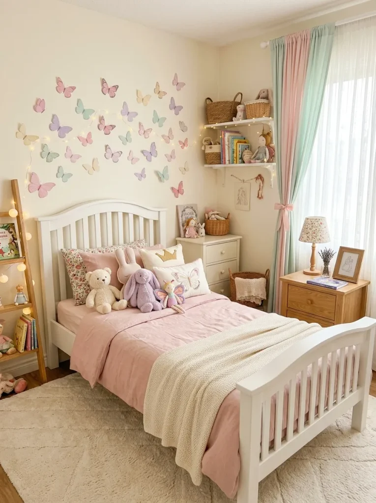 29 Little Girls Bedroom Ideas for Magical Makeovers 6 Butterfly Wall Decor