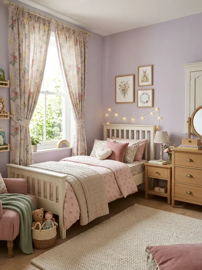 29 Little Girls Bedroom Ideas for Magical Makeovers 27 Floral Curtain Panels