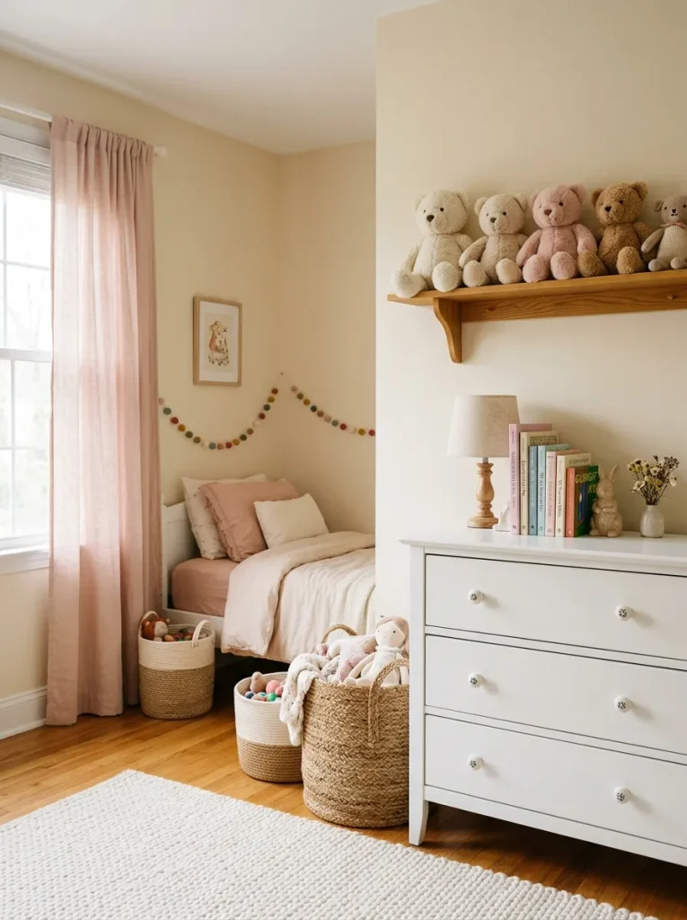 29 Little Girls Bedroom Ideas for Magical Makeovers 15 Teddy Bear Display