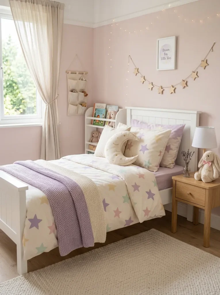 29 Little Girls Bedroom Ideas for Magical Makeovers 13 Pastel Star Bedding