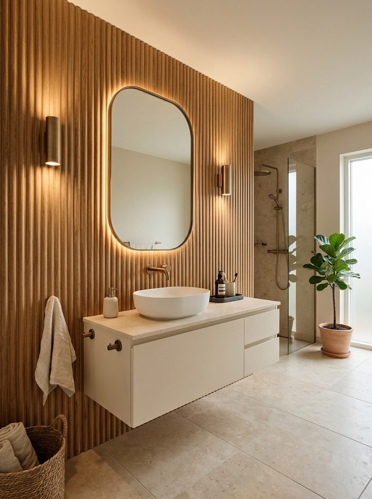 22 Bathroom Wall Decor Ideas for a Stunning Retreat 19 Modern bathroom with floating va… 20260919180228