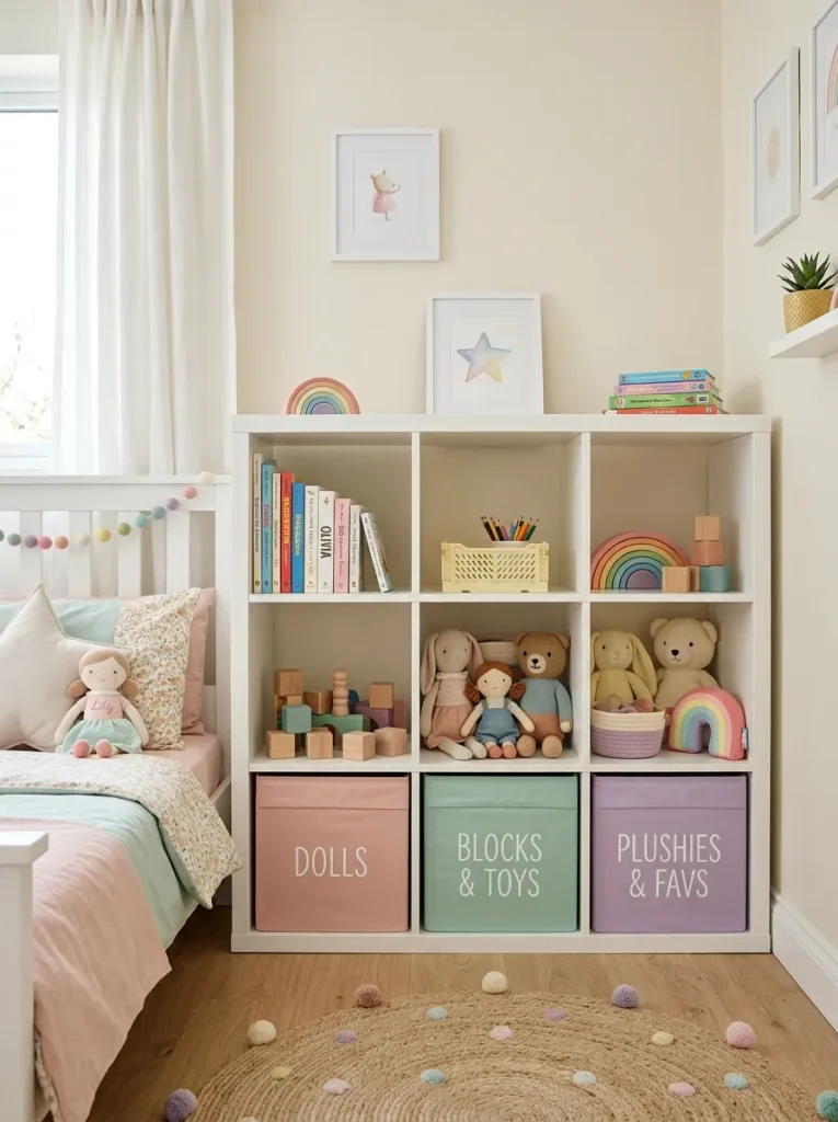 29 Little Girls Bedroom Ideas for Magical Makeovers 21 Rainbow Bookshelf