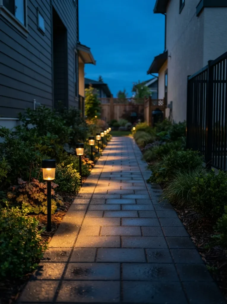 26 Side of House Landscaping Ideas You'll Truly Adore 23 Solar Path Lights