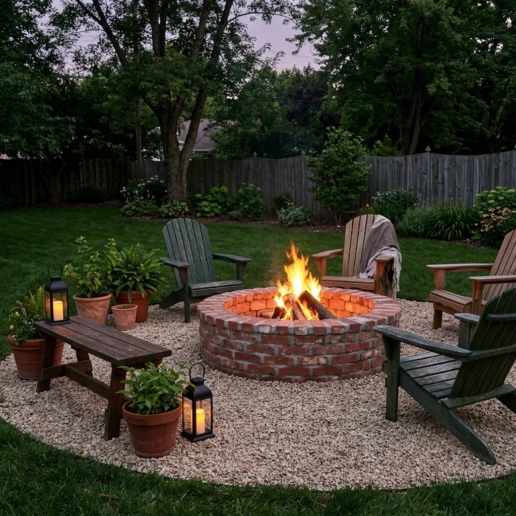 Backyard Brick Fire Pit