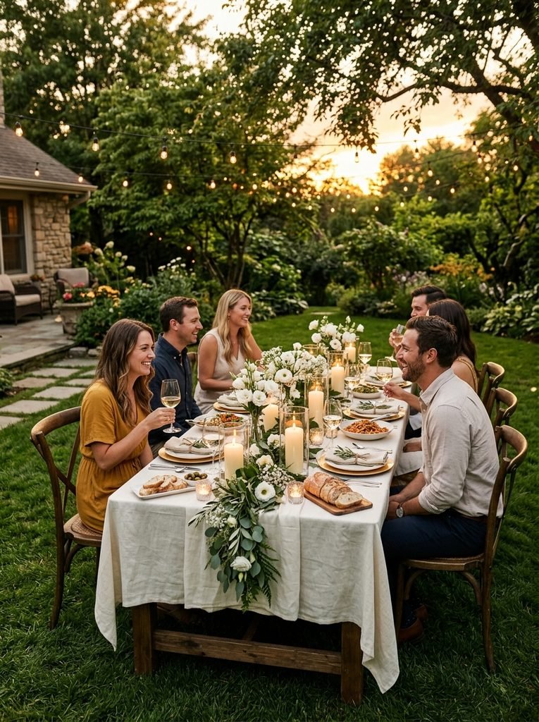 30 Backyard Party Aesthetic Ideas That Feel Magical 3 Candlelit Dining Table