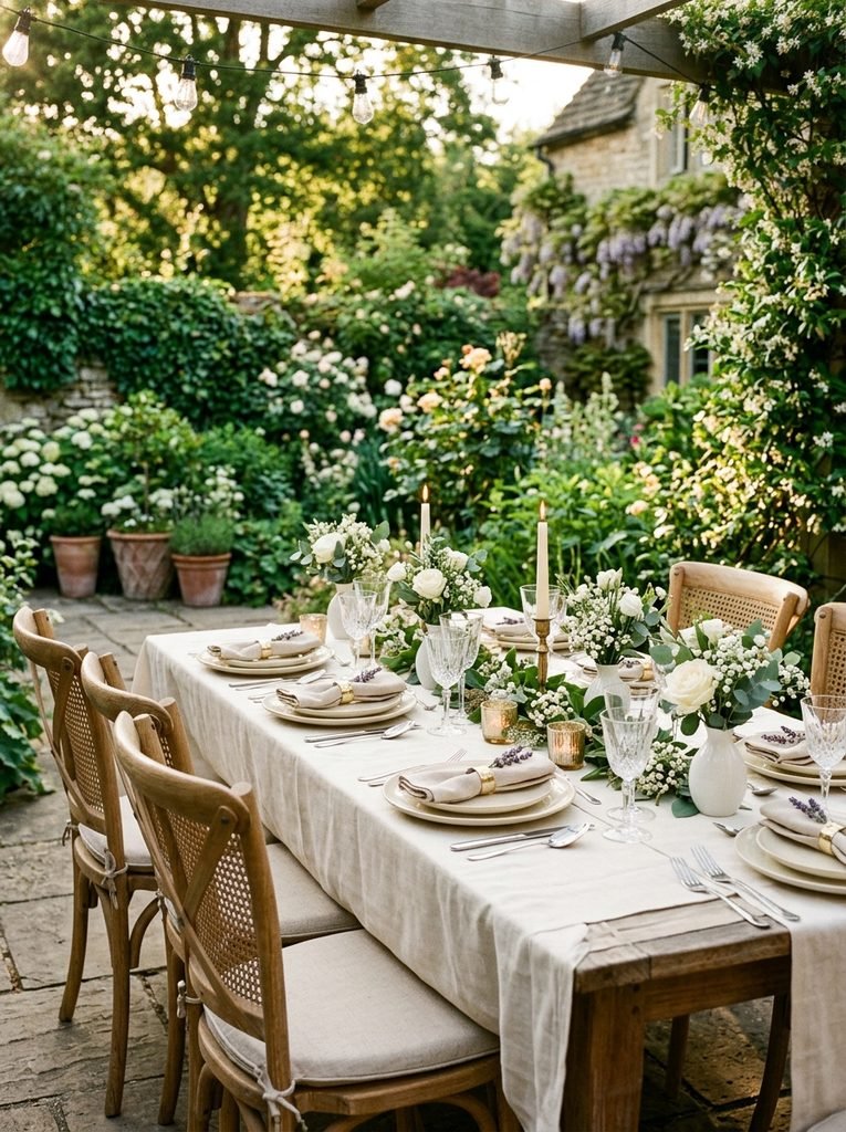 30 Backyard Party Aesthetic Ideas That Feel Magical 24 Neutral Linen Tablescape