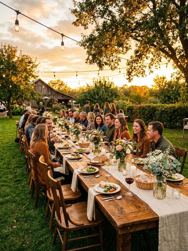 30 Backyard Party Aesthetic Ideas That Feel Magical 18 Rustic Farm Table