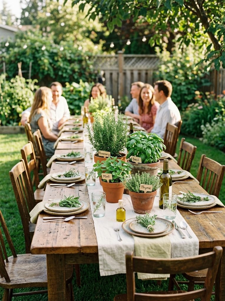30 Backyard Party Aesthetic Ideas That Feel Magical 23 Herb Garden Table