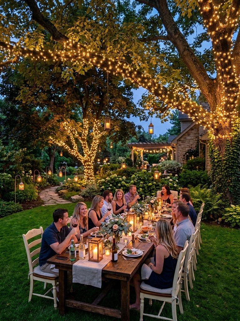 30 Backyard Party Aesthetic Ideas That Feel Magical 29 Fairy Light Trees
