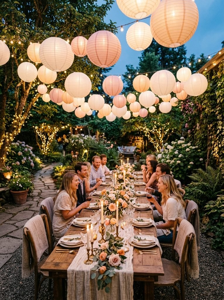 30 Backyard Party Aesthetic Ideas That Feel Magical 17 Paper Lantern Clusters