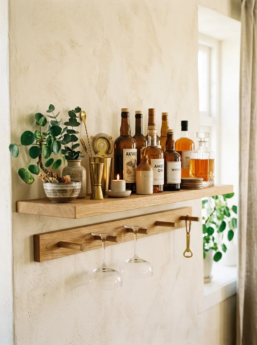 27 DIY Bar Shelf Ideas to Create Wow-Worthy Styles 24 Peg Rail Bar