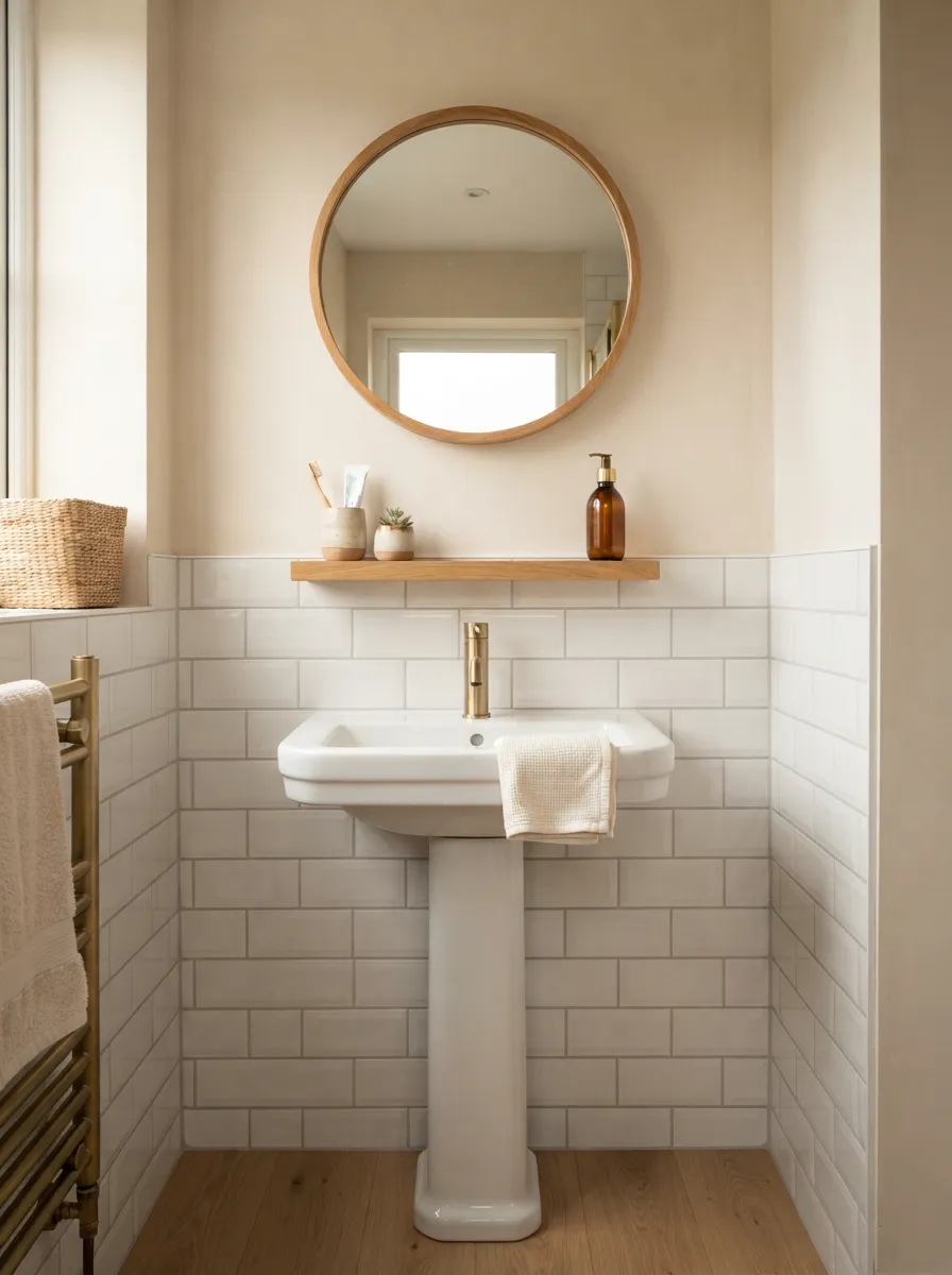 26 Small Bathroom Organization Ideas That Save Space 19 Over-Sink Shelf