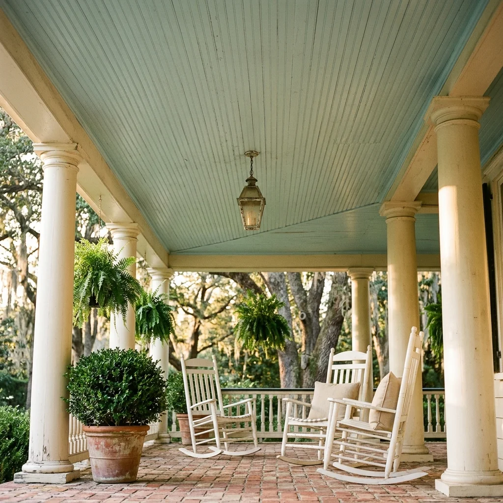 29 Covered Porch Ideas for a Warm, Welcoming Retreat 9 Haint Blue Ceiling