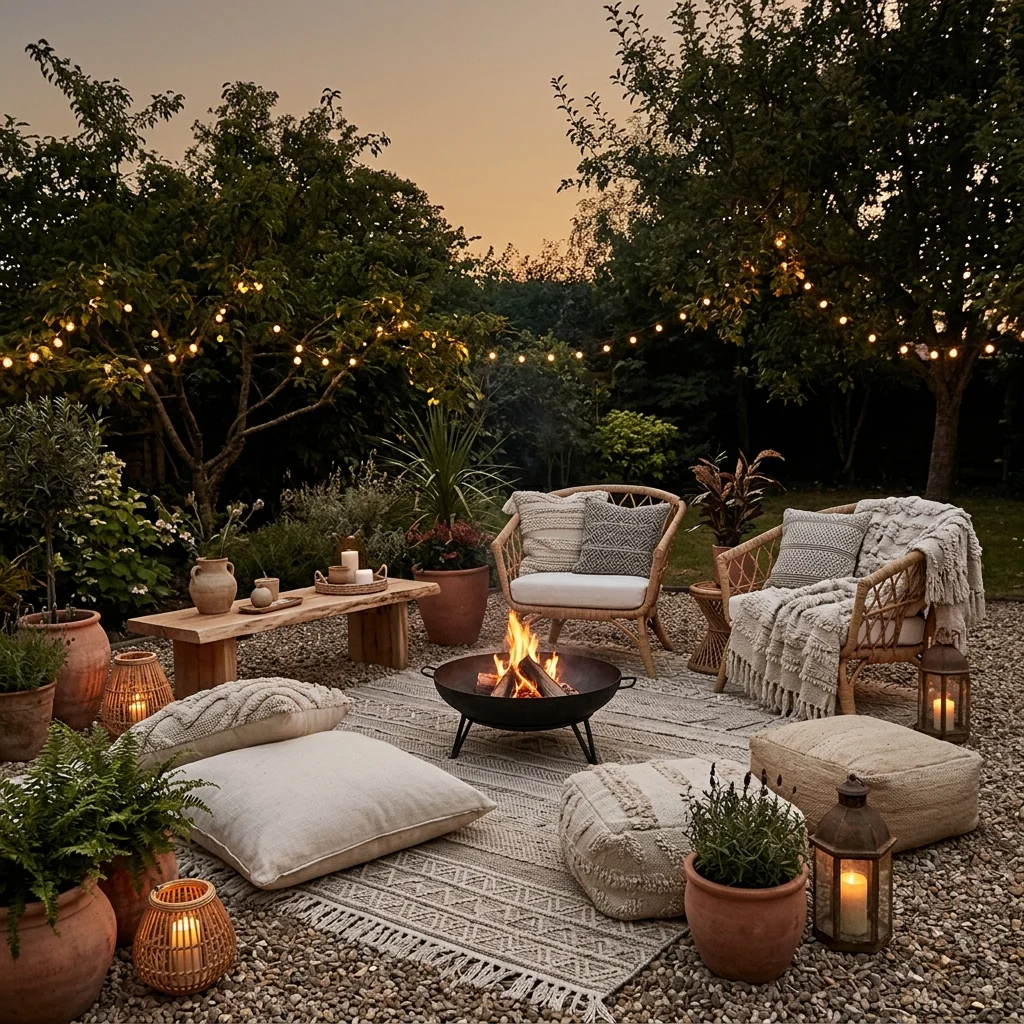Boho Fire Pit Lounge