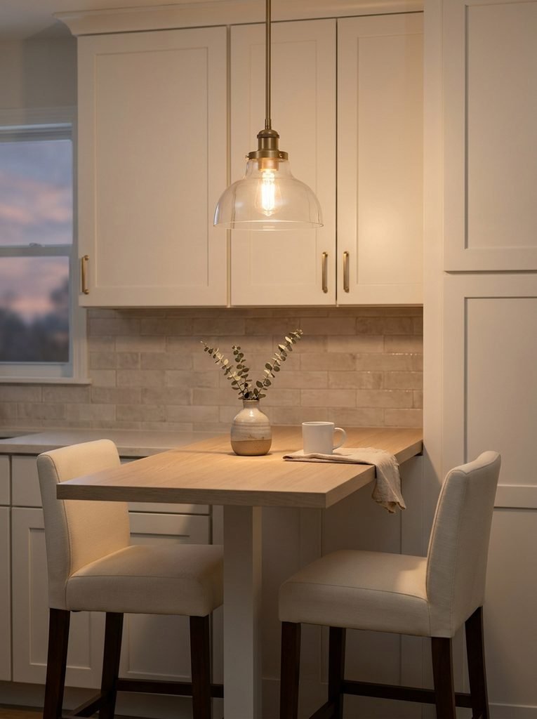 27 Breakfast Bar Ideas for Small Kitchens to Try Now 18 Breakfast Bar With Pendant Light