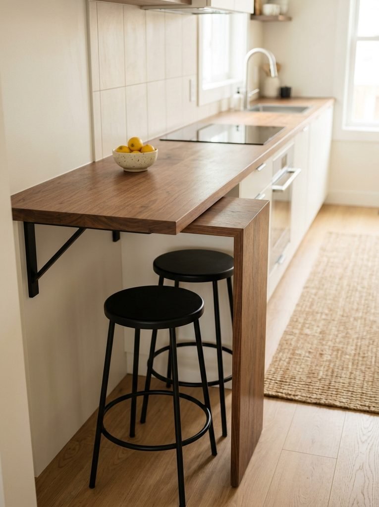 27 Breakfast Bar Ideas for Small Kitchens to Try Now 6 Narrow Counter Extension