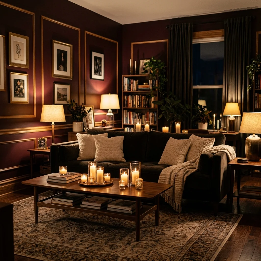 Candlelit Moody Living Rooms