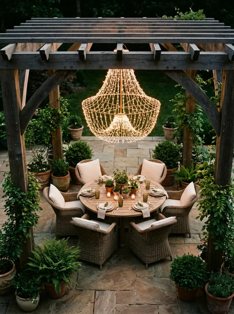 String Light Chandelier