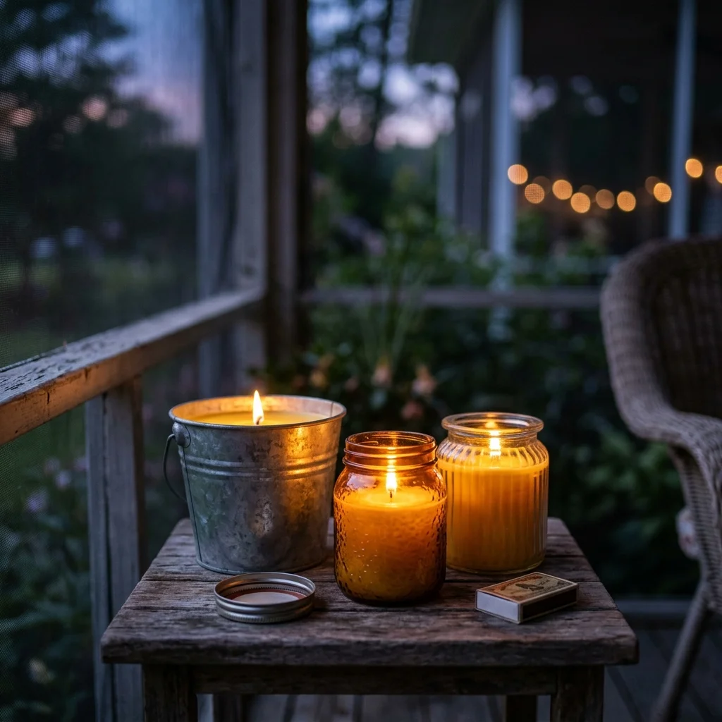 28 Back Porch Ideas That Feel Instantly Super Inviting 20 Citronella Candle Grouping