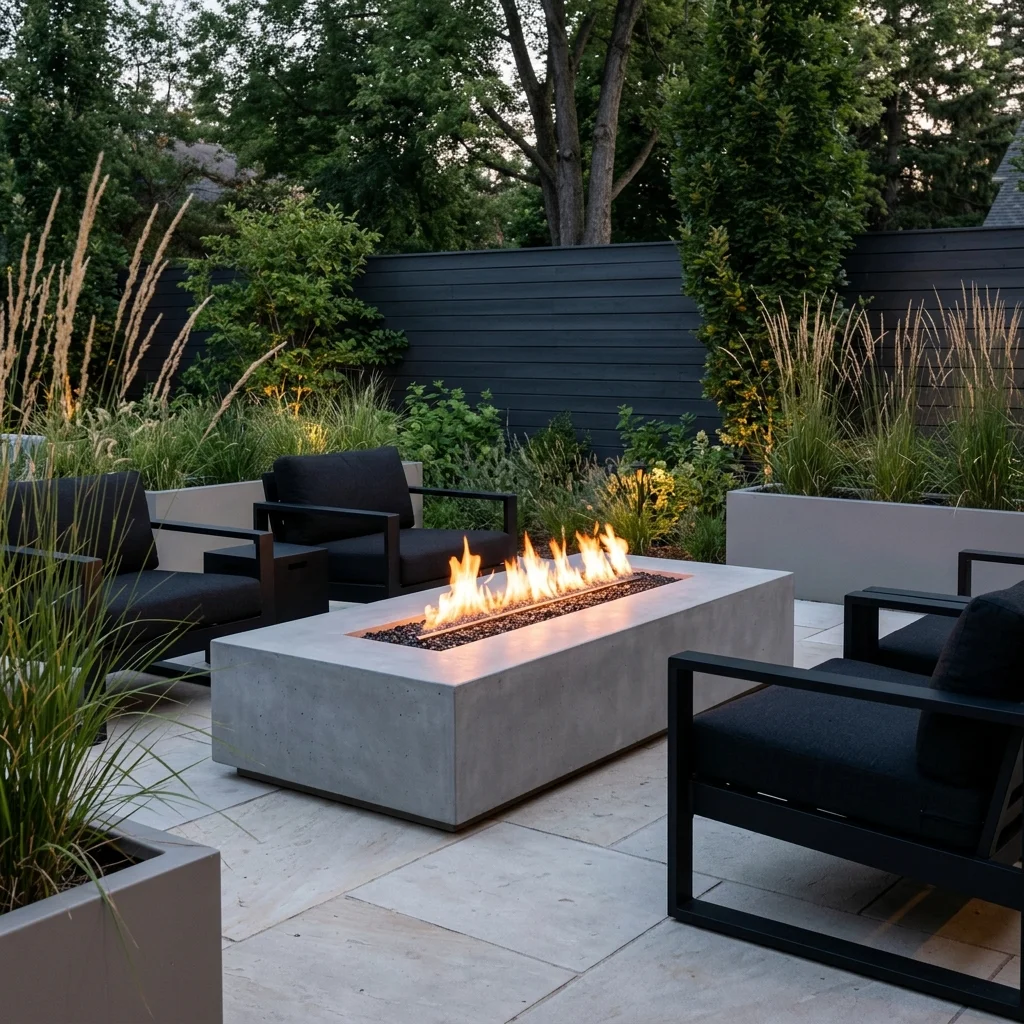 Modern Concrete Fire Pit
