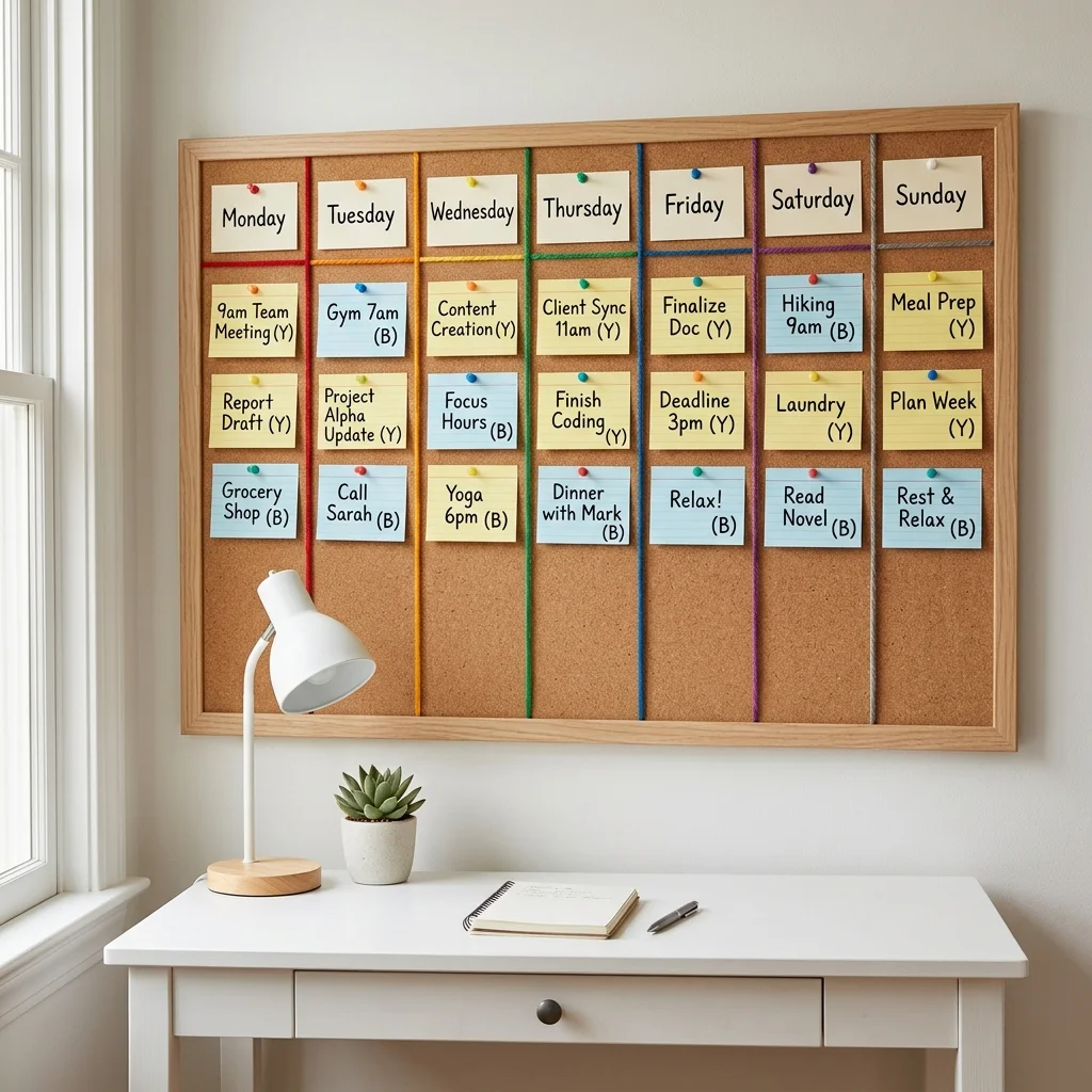 28 College Cork Board Ideas to Boost Campus Style Fast 14 Weekly Planner Layout