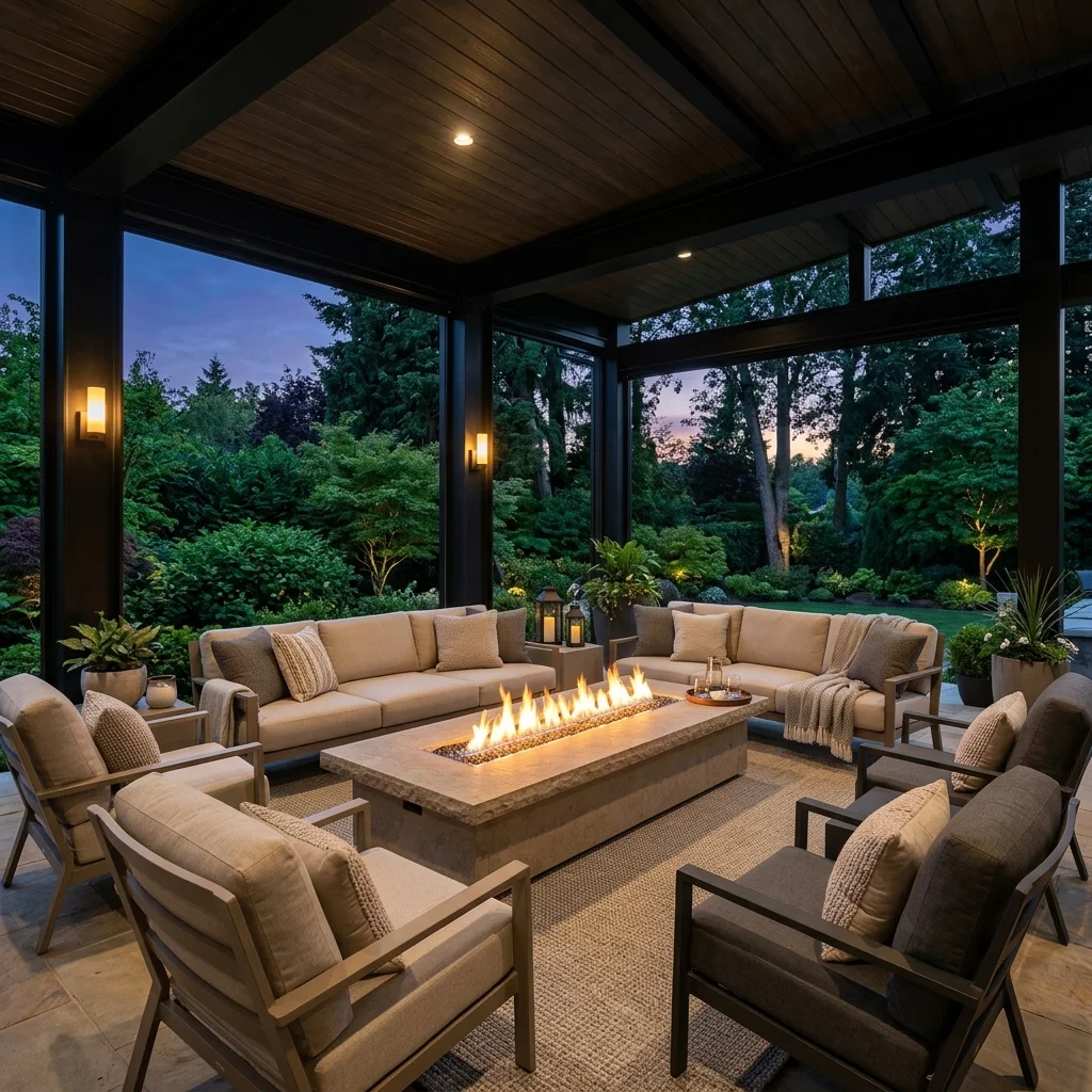 Covered Patio Fire Pit
