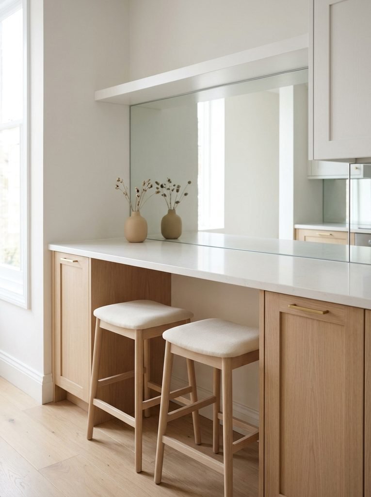 27 Breakfast Bar Ideas for Small Kitchens to Try Now 22 Mirrored Breakfast Bar