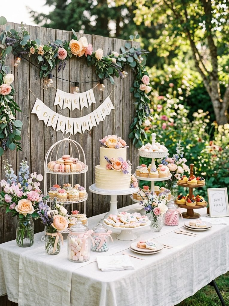 30 Backyard Party Aesthetic Ideas That Feel Magical 10 Pastel Dessert Station