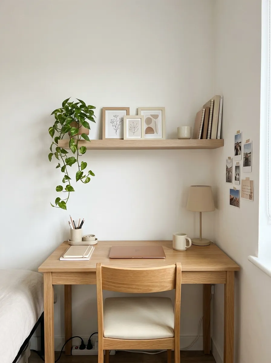 26 Dorm Room Decor Ideas for a Fresh, Personal Look 19 Floating Desk Shelf