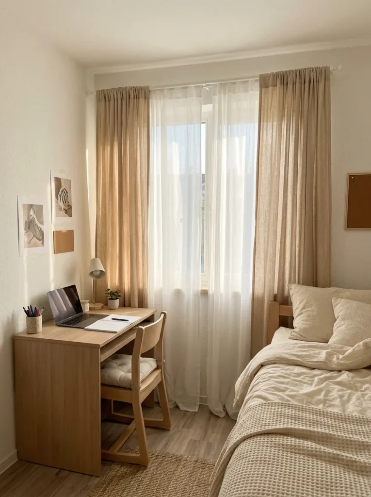26 Dorm Room Decor Ideas for a Fresh, Personal Look 17 Layered Window Treatments
