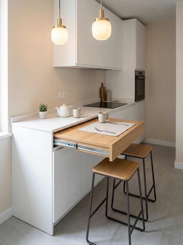 27 Breakfast Bar Ideas for Small Kitchens to Try Now 24 Extendable Breakfast Counter