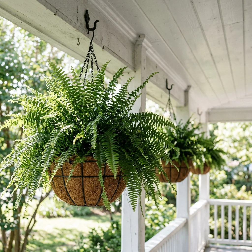 28 Back Porch Ideas That Feel Instantly Super Inviting 5 Hanging Fern Baskets