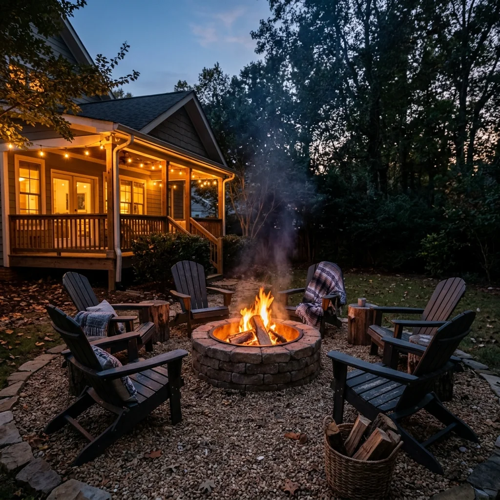 28 Back Porch Ideas That Feel Instantly Super Inviting 15 Fire Pit Gathering Spot