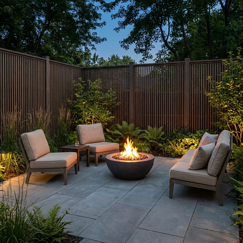 Fire Pit With Privacy Screens
