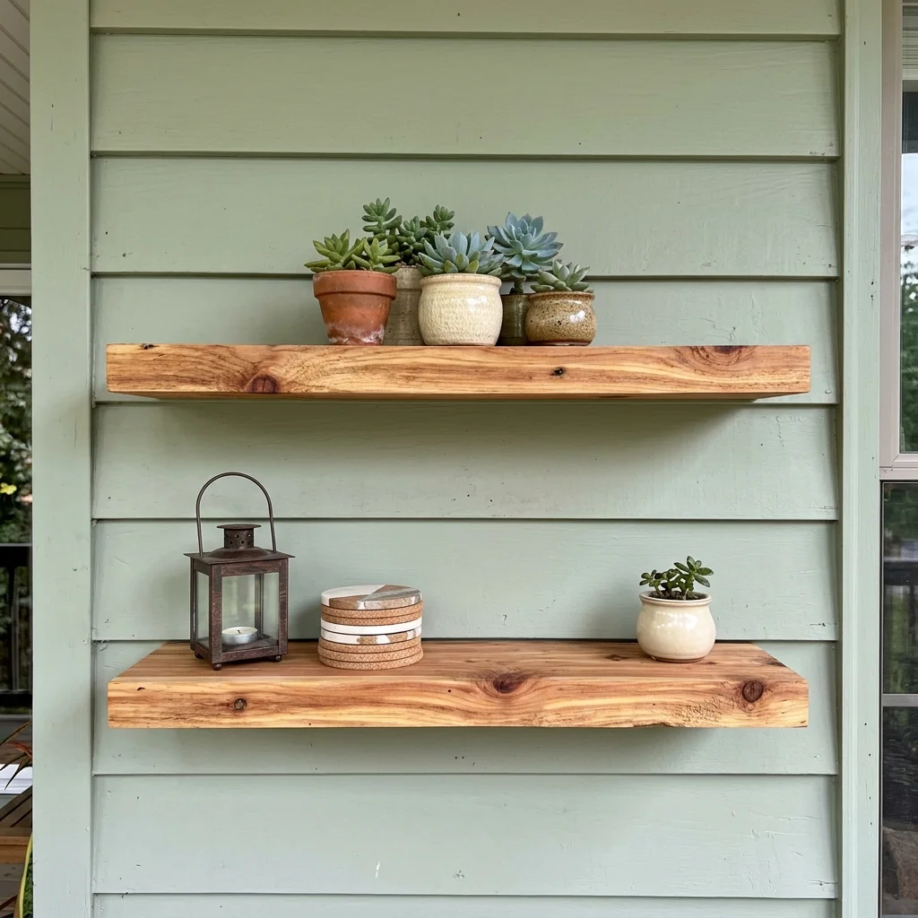 28 Back Porch Ideas That Feel Instantly Super Inviting 27 Floating Porch Shelves