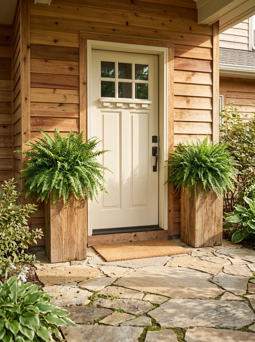 Wooden Entry Planters