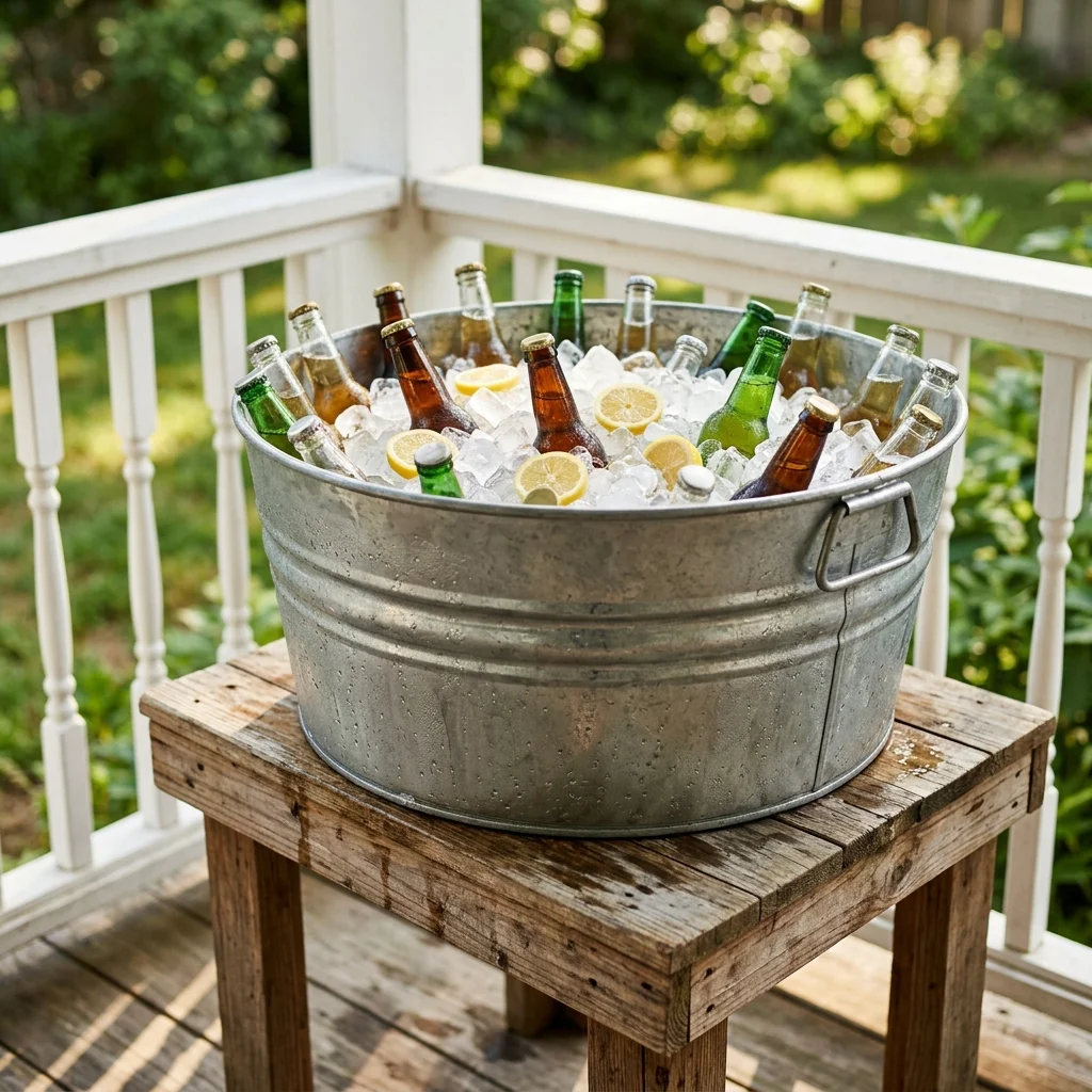 28 Back Porch Ideas That Feel Instantly Super Inviting 28 Galvanized Tub Cooler