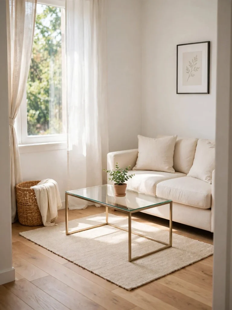 26 Very Small Living Room Ideas for a Spacious Feel 11 Glass Coffee Table