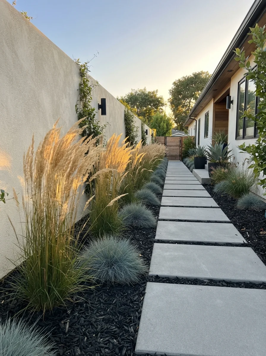 26 Side of House Landscaping Ideas You'll Truly Adore 7 Ornamental Grass Row