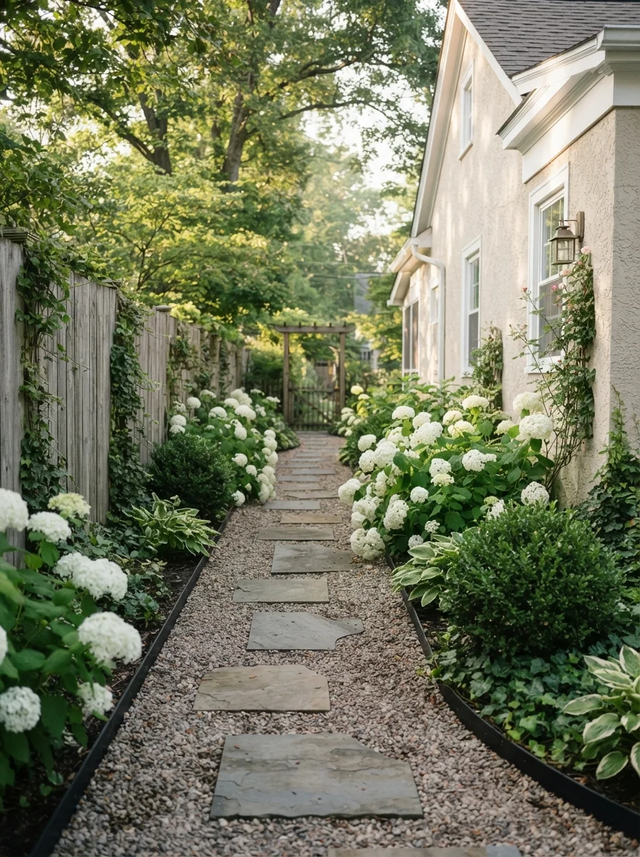 26 Side of House Landscaping Ideas You'll Truly Adore 2 Gravel Pathway