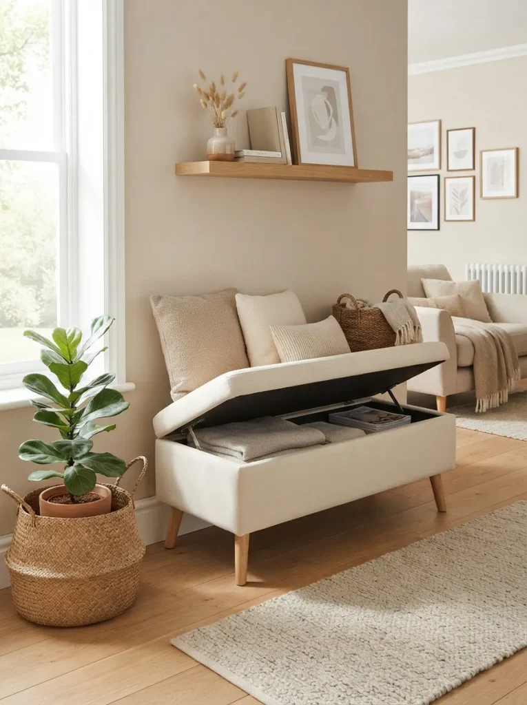 26 Very Small Living Room Ideas for a Spacious Feel 15 Hidden Storage Bench