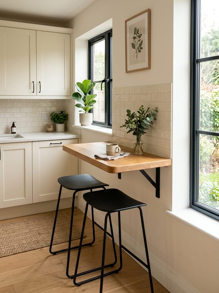 27 Breakfast Bar Ideas for Small Kitchens to Try Now 8 Floating Wood Bar