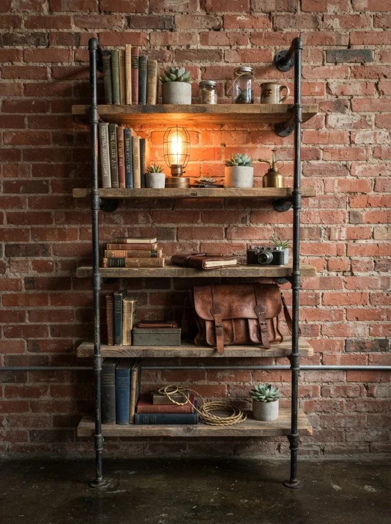 26 Bookshelf Ideas That Make Any Room Feel Polished 16 Industrial Pipe Shelves