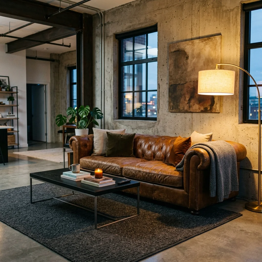Cognac Leather Sofa