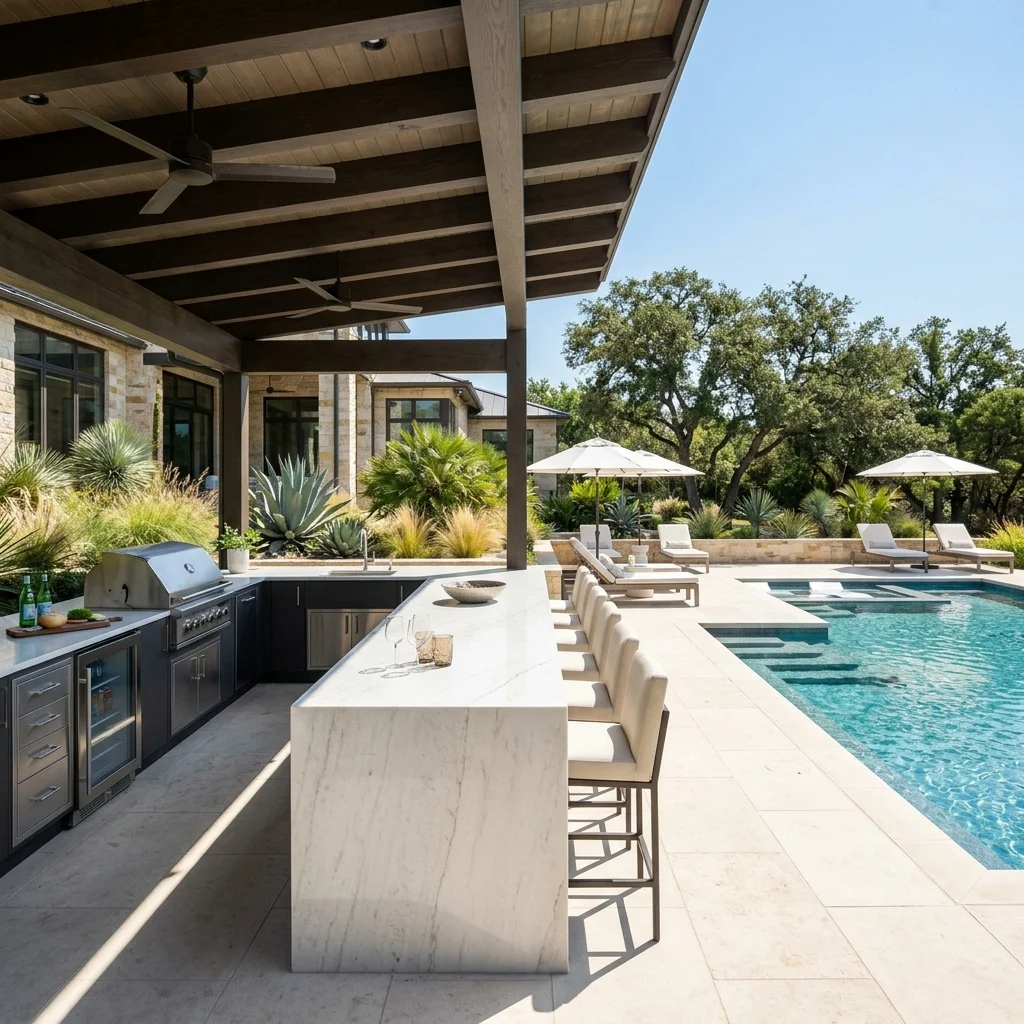 Luxury Poolside Kitchen
