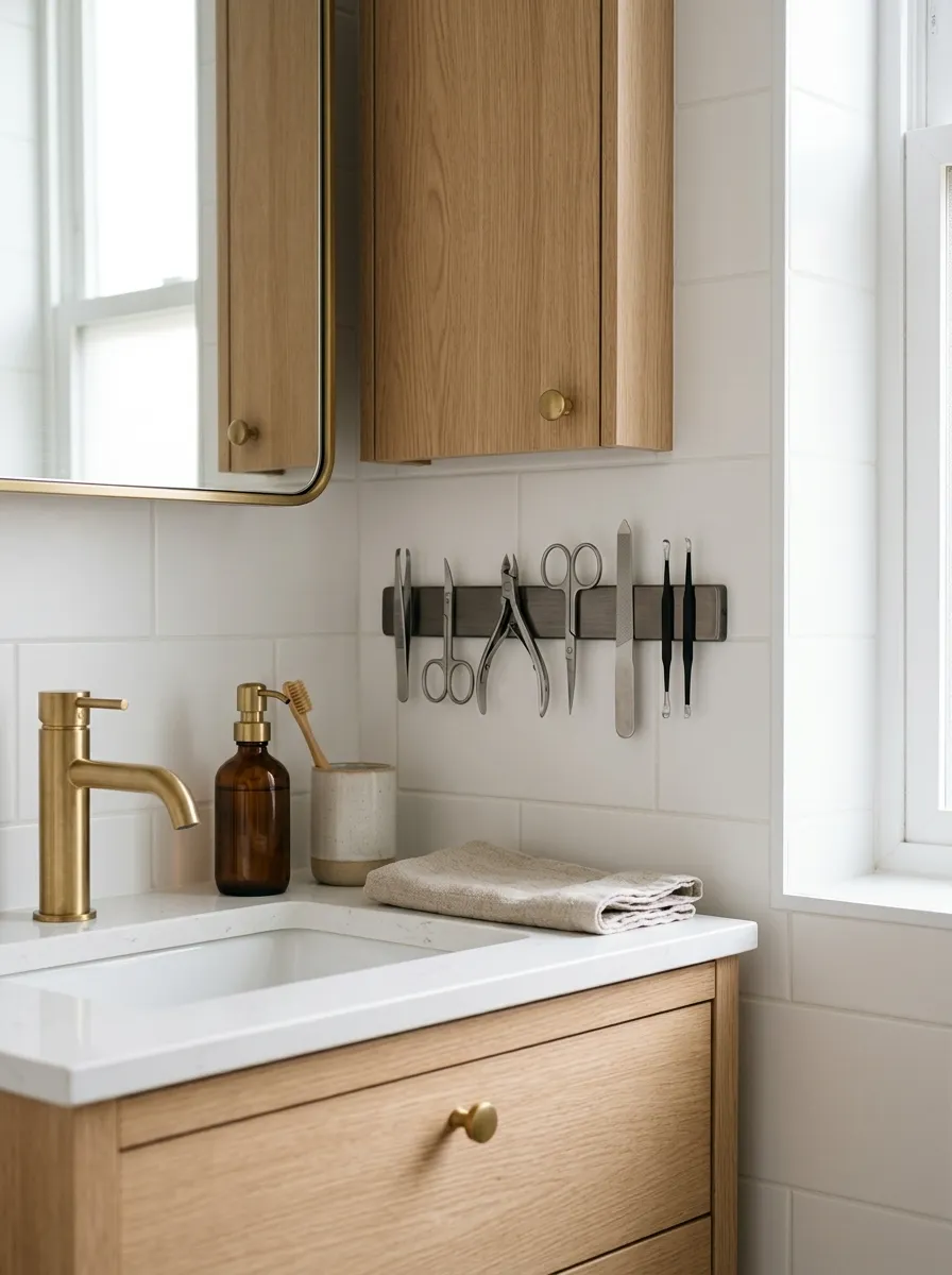 26 Small Bathroom Organization Ideas That Save Space 8 Magnetic Storage Strips